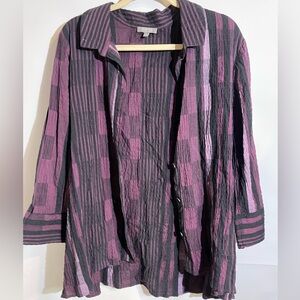 Habitat Purple and Black Striped Shirt M